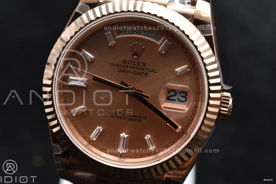 Steel DayDate Crystal A2836 705 GMF 40 Markers Dial Bracelet On President RG 904L V RG Lightweight Plated 0822